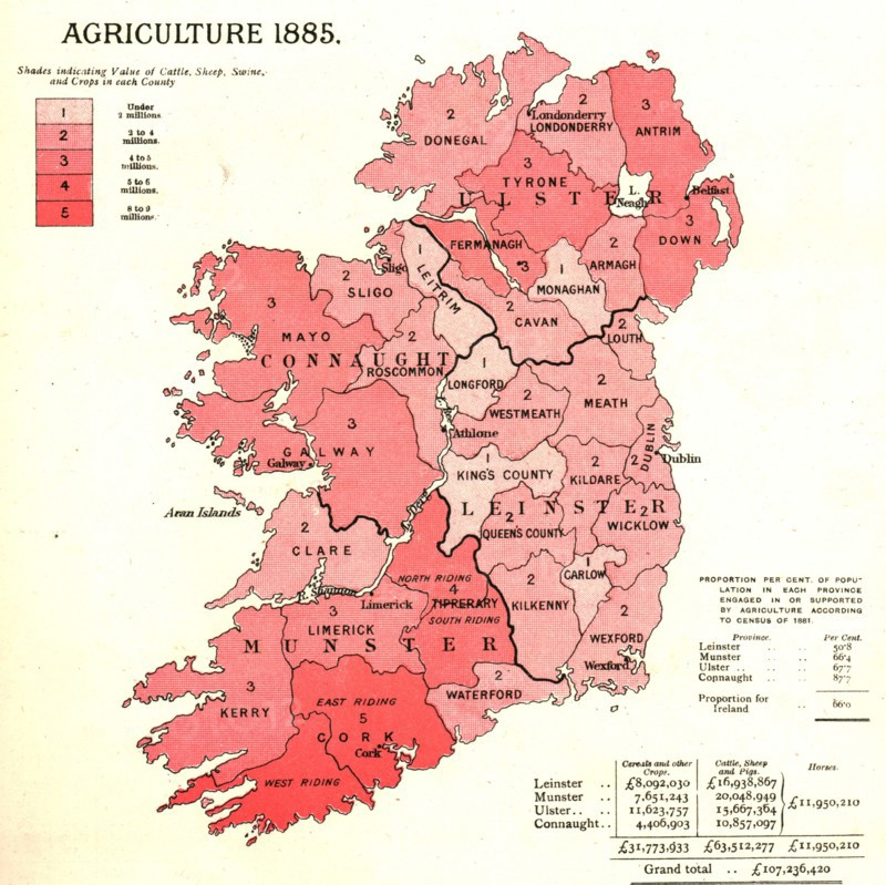 'The Graphic Statistical Maps of Ireland; Agriculture 1885', 1886.  Creator: Unknown.