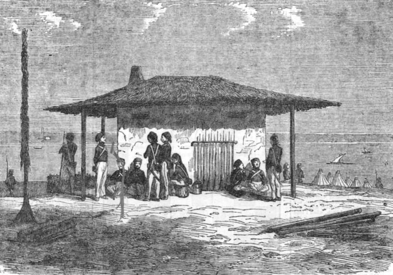 'Advanced post of the Turkish Troops upon the shores of the Danube', 1854. Creator: Unknown.