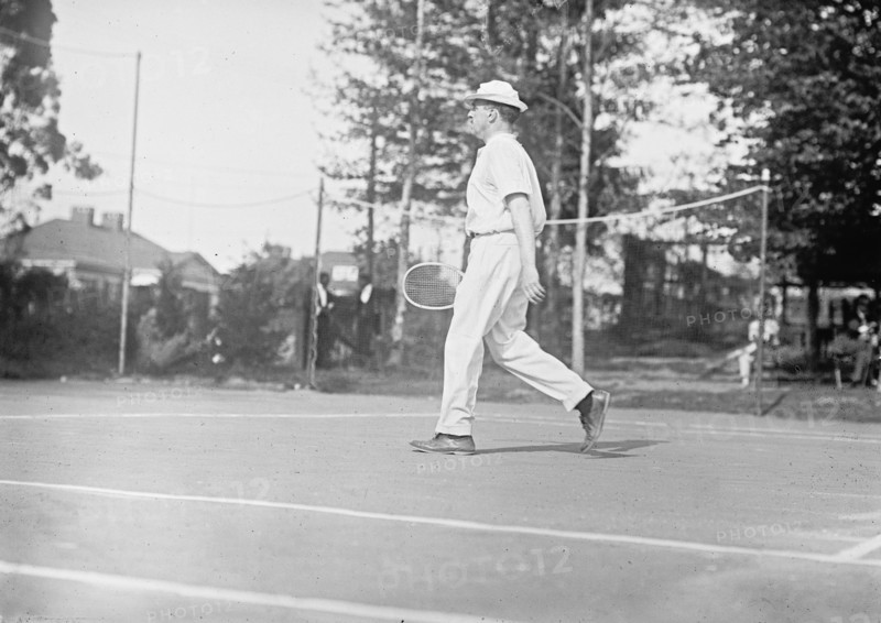 Lee McClung - Treasurer of The U.S. Playing Tennis, 1911. Creator: Harris & Ewing.