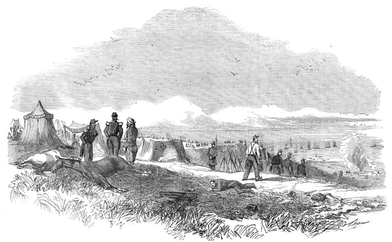 Scene in the French Camp, sketched the day after the Battle of the Alma, 1854. Creator: Unknown.