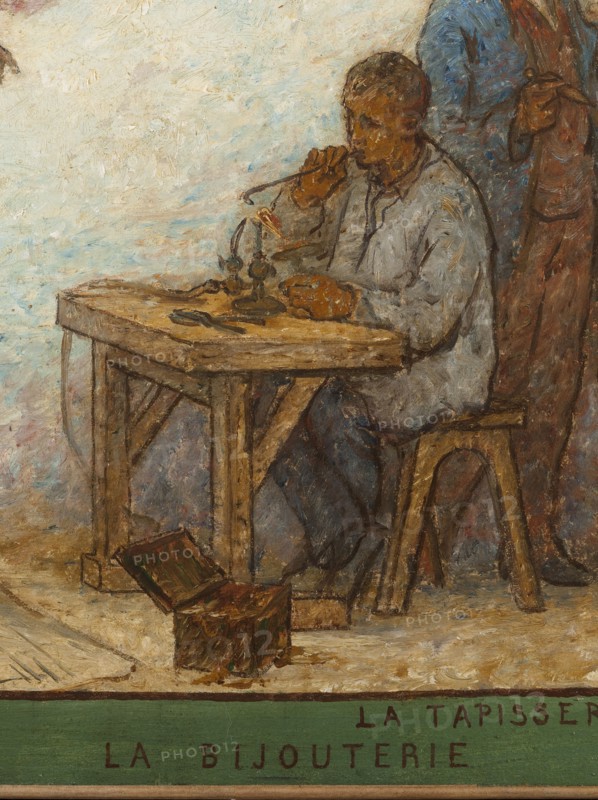 Art spreads its light far and wide: Crafts and industrial design: Sketch for the drawing..., 1880. Creator: Edmond Eugene Valton.