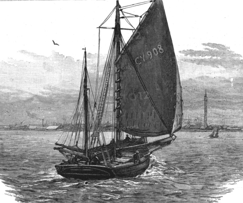 'Long-line fishing in the North Sea, Running into Grimsby for repairs', 1886.  Creator: Unknown.