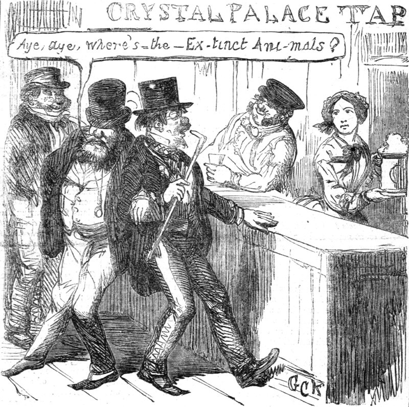 'The Crystal Palace and its Refreshments; Gentlemen Visitors over-refreshed', 1854. Creator: George Cruikshank.