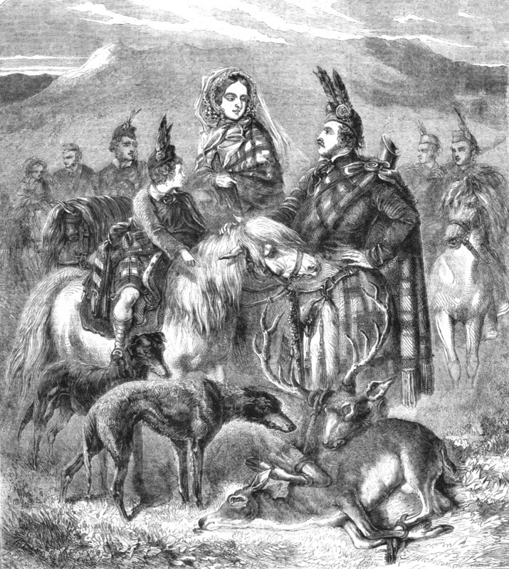 'The Queen, Prince Albert, Prince of Wales and Attendants in the Highlands', 1854. Creator: Unknown.