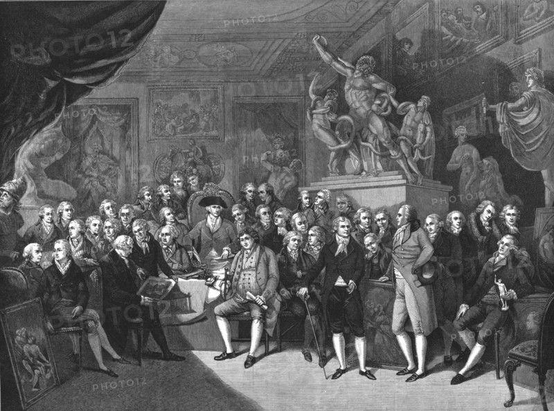 ''The Royal Academicians assembled in the council room, Somerset House 1793', 1886.   Creator: Unknown.