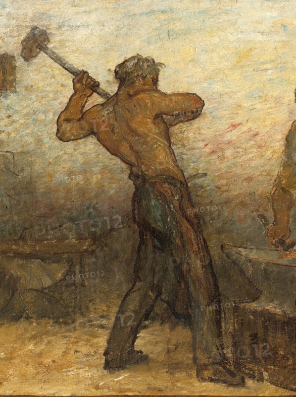 Near or far all trades need to be touched by a reflection of art: Trades: Sketch for the..., 1887. Creator: Edmond Eugene Valton.