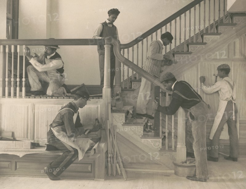 Students at work on a house built largely by them, 1899 or 1900. Creator: Frances Benjamin Johnston.