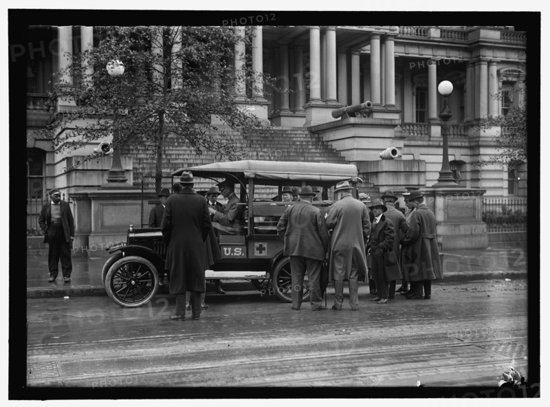 Red Cross vehicle at State Department, between 1916 and 1918. Creator: Harris & Ewing.