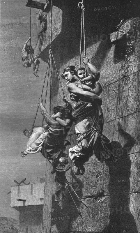 'Fugitives - An Episode of the Siege of Athens by Sylla. After Leon Glaize, 1877', 1886. Creator: Kellenbach.