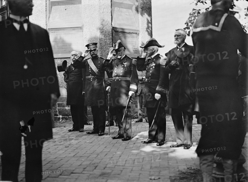 Schley, Winfield Scott, Rear Admiral, U.S.N. Funeral, St. John's Church: Brownson, Willard..., 1911. Creator: Harris & Ewing.