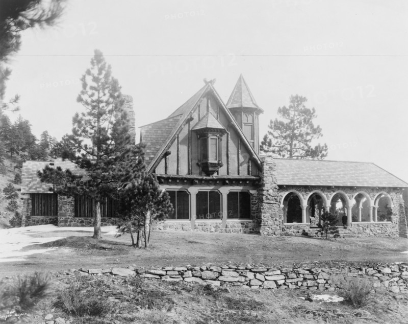 Mountain lodge of Mrs. Paul T. Mayo, Bear Creek Can~on, Rocky Mountains, Colorado...c1903 - 1923. Creator: Frances Benjamin Johnston.