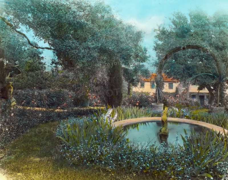 El Cerrito, Edward Larned Ryerson Jr. house, Hot Springs Road, Santa Barbara, California, 1923. Creator: Frances Benjamin Johnston.