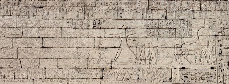 Egyptian campaign against the Sea Peoples. Relief from the temple of Ramesses III..., 1185-1152 BC. Creator: Ancient Egypt.