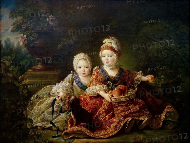 Louis Stanislas Xavier (1755-1824), Count of Provence, and his elder brother, Louis Auguste..., 1757 Creator: Drouais, François-Hubert (1727-1775).