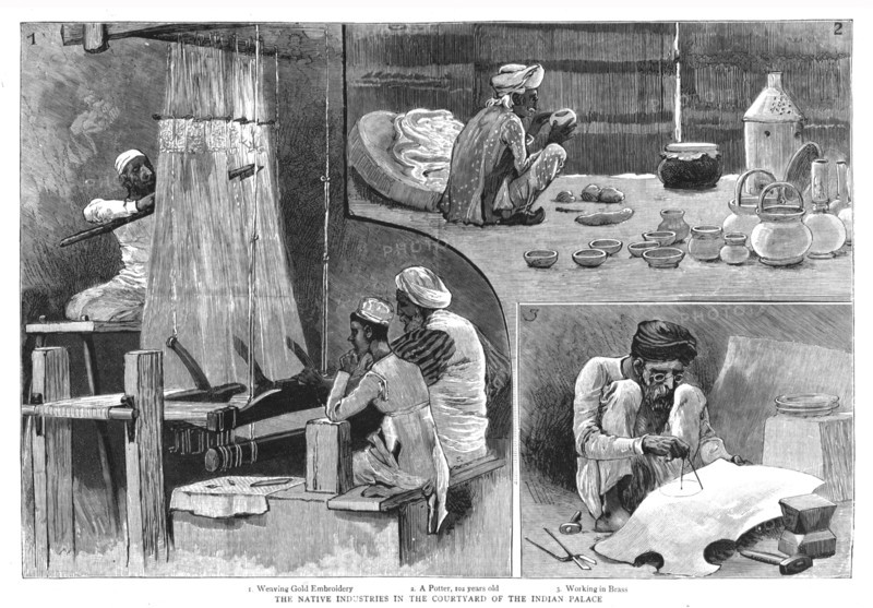 'The Colonial Exhibition, Indian section, native industries', 1886. Creator: Unknown.
