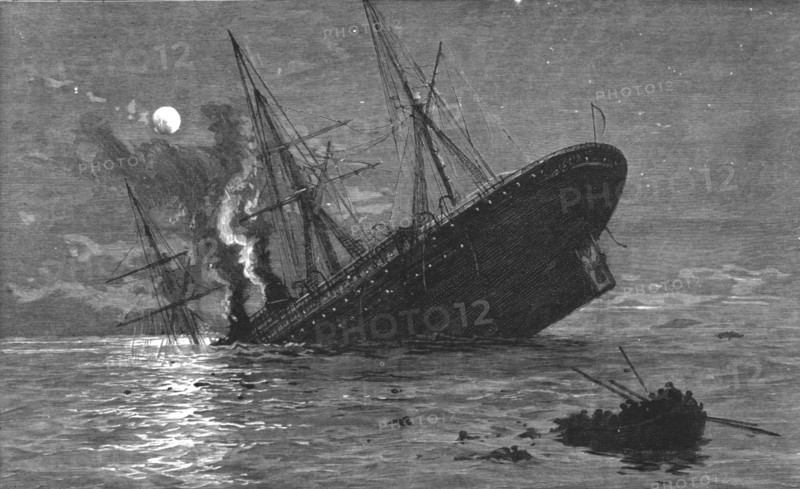 'The Loss of the SS 'Quetta' off Thursday Island, Northern Australia; Lloyds Brisbane March Ist 1890 Creator: John Comyns.