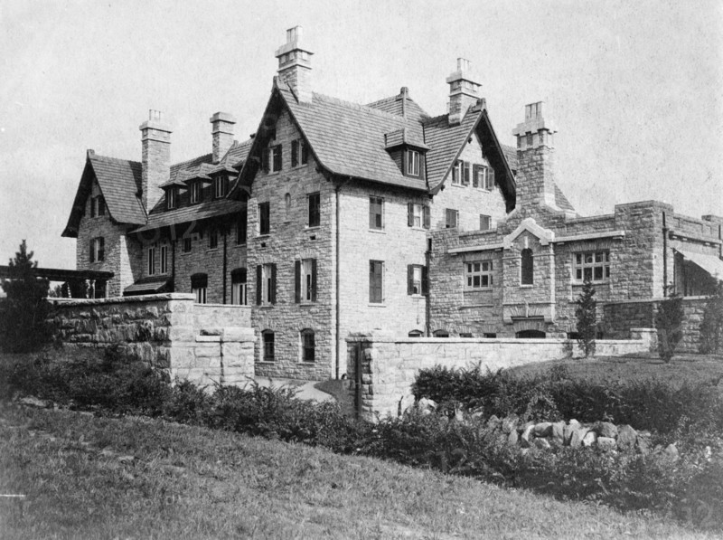 Exterior view of rear and side of home of Edmund Cogswell Converse, Greenwich, Connecticut, 1908. Creator: Frances Benjamin Johnston.