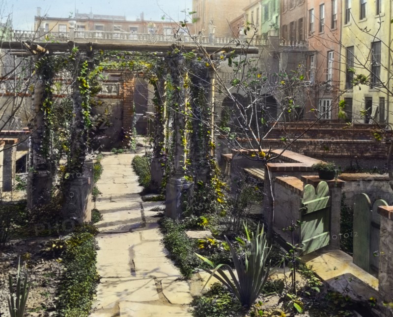 Turtle Bay Gardens, 227-247 East 48th Street and 228-246 East 49th Street, New York, New York, 1920. Creator: Frances Benjamin Johnston.