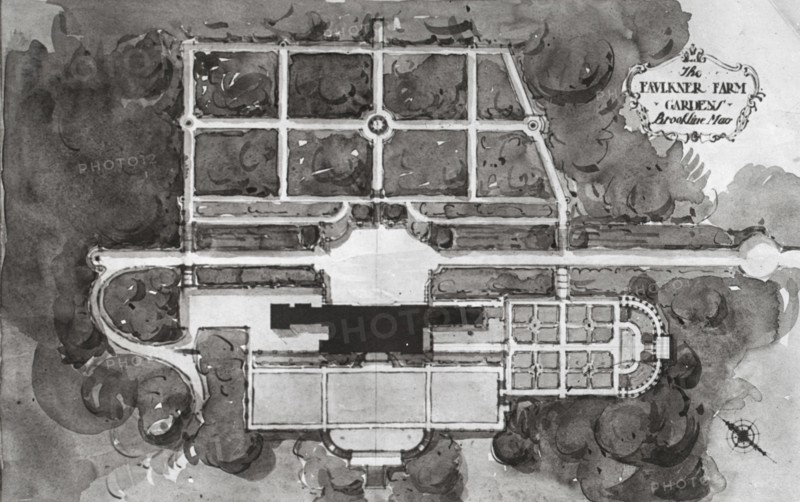 The Faulkner Farm Gardens, Brookline, Massachusetts, between 1915 and 1925. Creator: Frances Benjamin Johnston.