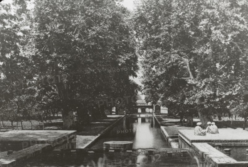 Reproduction of a book illustration showing Shalimar Bagh (gardens), nr. Srinagar, Kashmir, c1925. Creator: Frances Benjamin Johnston.