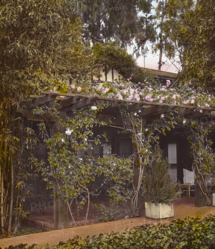 Inellan, Walter Douglas house, Channel Drive, Montecito, California, 1917. Creator: Frances Benjamin Johnston.