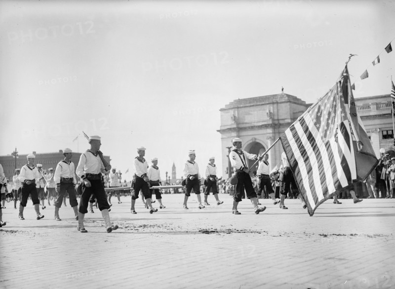 Columbus Memorial. Parade At Unveiling, 1912. Creator: Harris & Ewing.