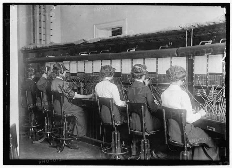 Telephone operators, between 1914 and 1917. Creator: Harris & Ewing.