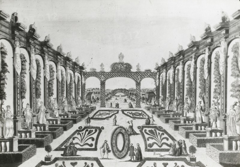 Reproduction of print showing Axarian Pleasure Garden, Saint Petersburg, Russia, c1915 and 1925. Creator: Frances Benjamin Johnston.