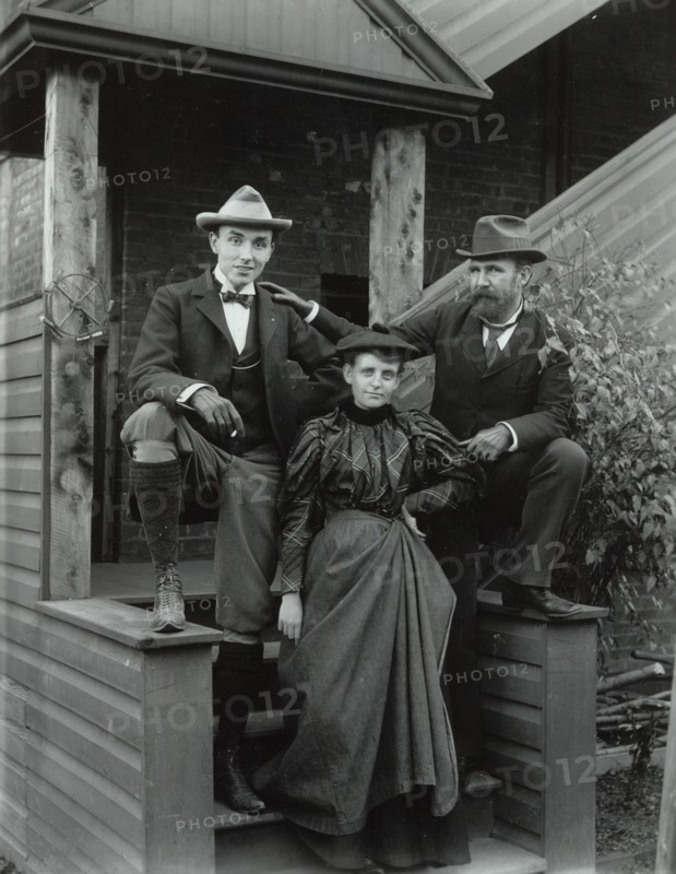 Frances Benjamin Johnston (front), with Mills Thompson (left) and Frank Phister...c1885 - 1900. Creator: Frances Benjamin Johnston.
