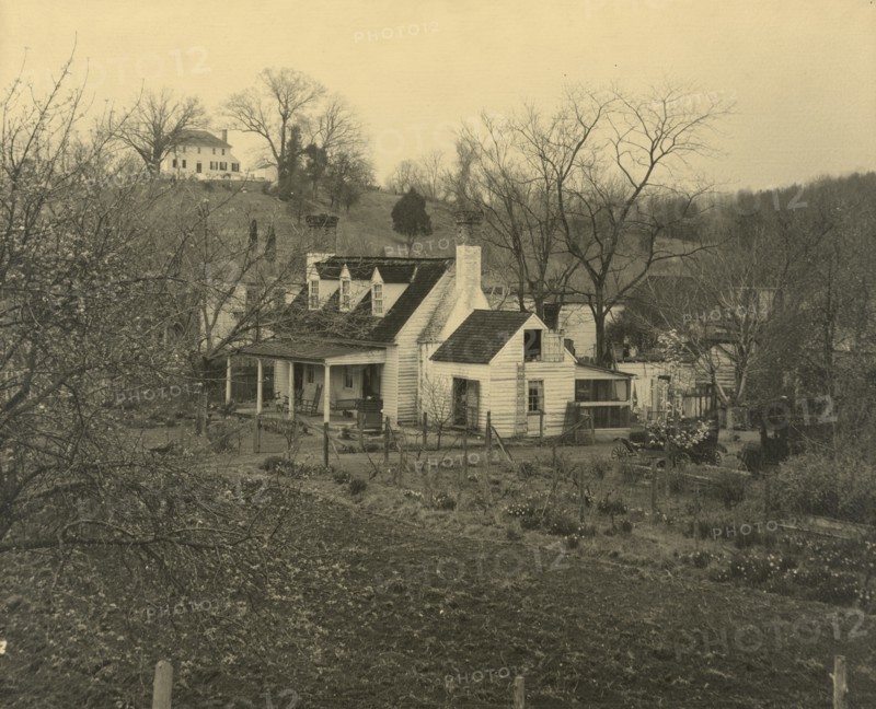 Old Dunbar quarters, Falmouth, old building from hillside, between 1925 and 1929. Creator: Frances Benjamin Johnston.