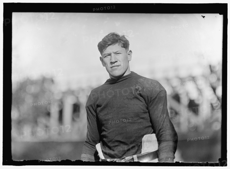 Football player Jim Thorpe, between 1910 and 1920. Creator: Harris & Ewing.