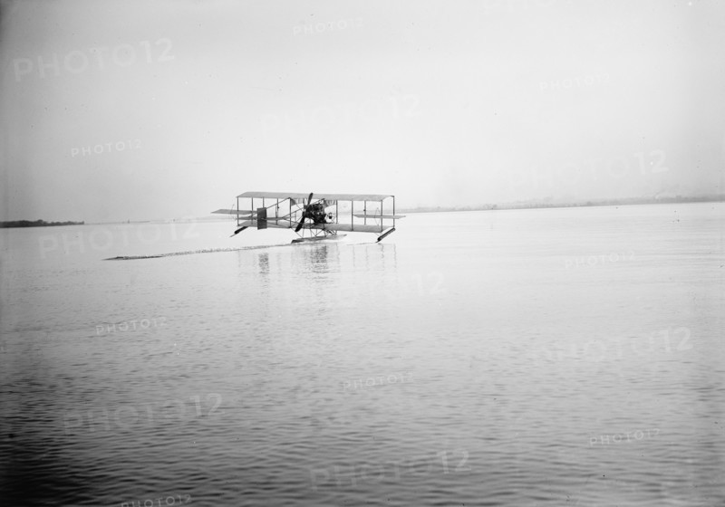 Lieutenant Theodore G. Ellyson, U.S.Navy, Testing Seaplane On Potomac, 1911. Creator: Harris & Ewing.