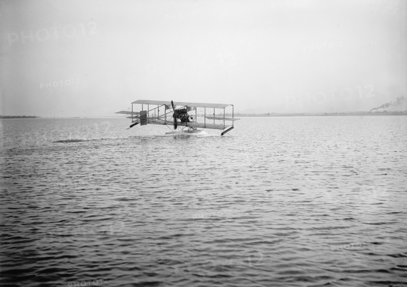 Lieutenant Theodore G. Ellyson, U.S.Navy, Testing Seaplane On Potomac, 1911. Creator: Harris & Ewing.