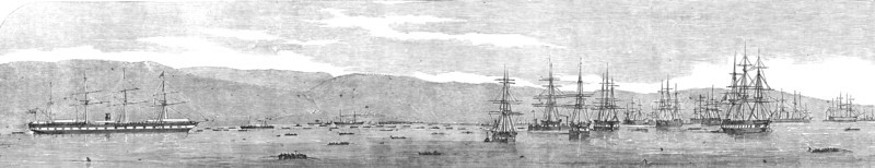 The Transport Fleet Embarking the Troops, at Varna, 1854. Creator: Unknown.