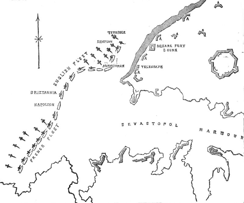 The Coast North of Sebastopol, and New Earth Batteries, 1854. Creator: Unknown.