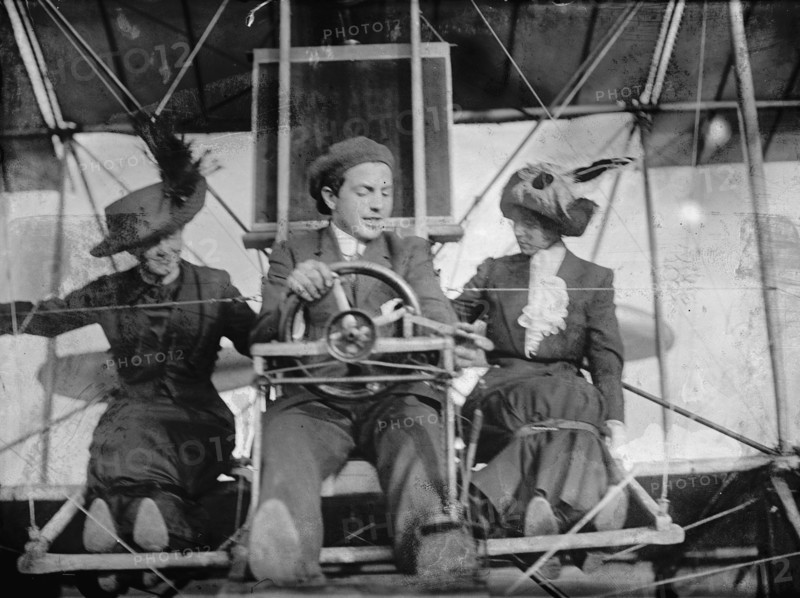 Flights And Tests of Rex Smith Plane Flown By Anthony Jannus; in plane with Miss Laura Merriam, 1912 Creator: Harris & Ewing.