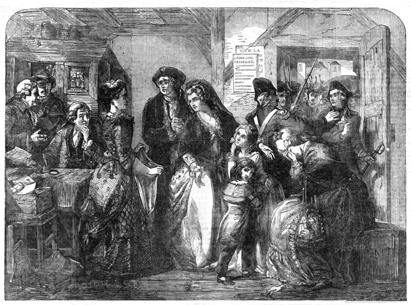 The Arrest of Louis XVI. and his family, at Varennes, in June, 1791..., 1854. Creator: Unknown.