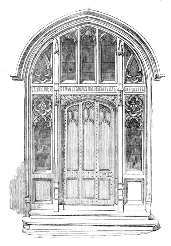 The New Houses of Parliament - Doorway of the Serjeant-at-Arms' Residence, 1854. Creator: Unknown.