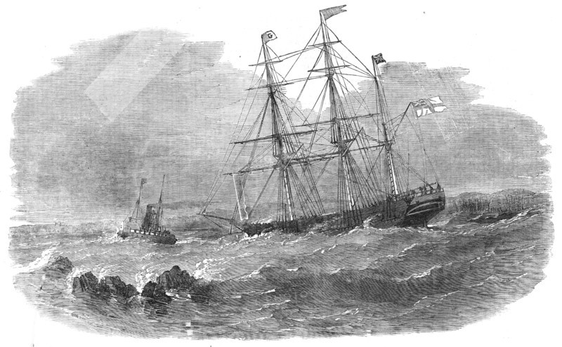 The Cataragui, coming down the Galop Rapids above Montreal, Canada, 1854.  Creator: Unknown.