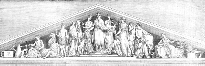 Pediment of the Great Western Royal Hotel, Paddington, 1854. Creator: Unknown.
