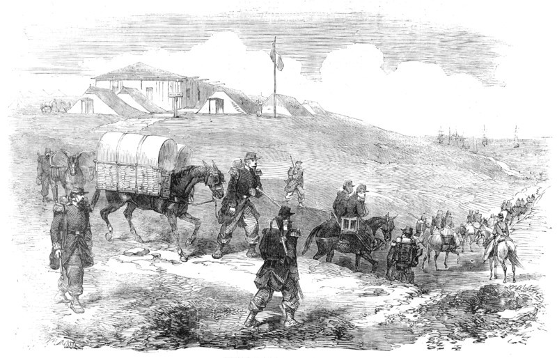 French Ambulances, before Sebastopol, 1854. Creator: Unknown.