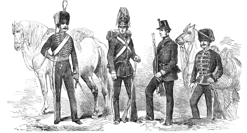 New Dresses for the Artillery, 1854. Creator: Unknown.