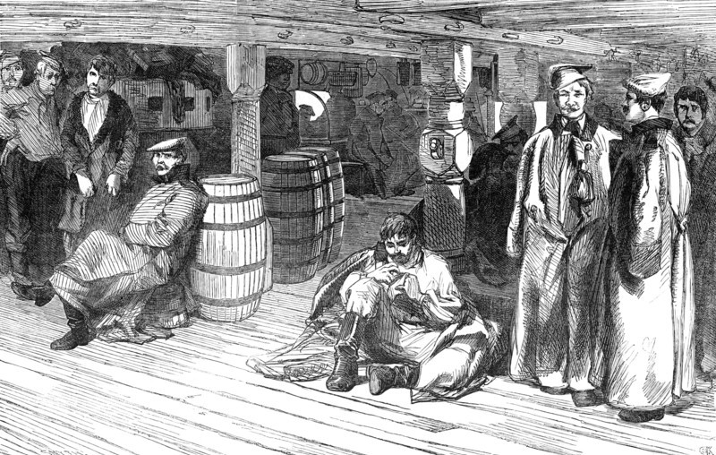'"The Devonshire" - Russian Prisoners between Decks, 1854. Creator: Unknown.
