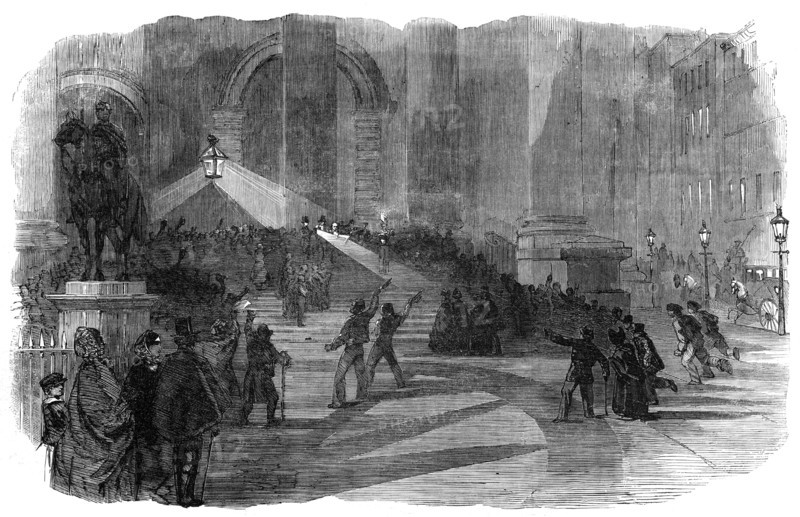 The Lord Mayor Proclaiming at the Royal Exchange the Victory on the Alma, 1854. Creator: Unknown.