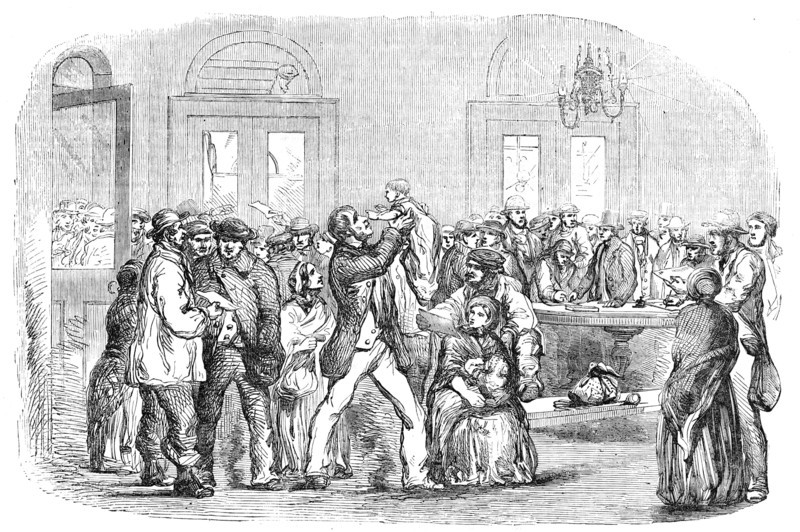 Navvies at the North-Western Railway Terminus, Euston-Square, 1854. Creator: Unknown.