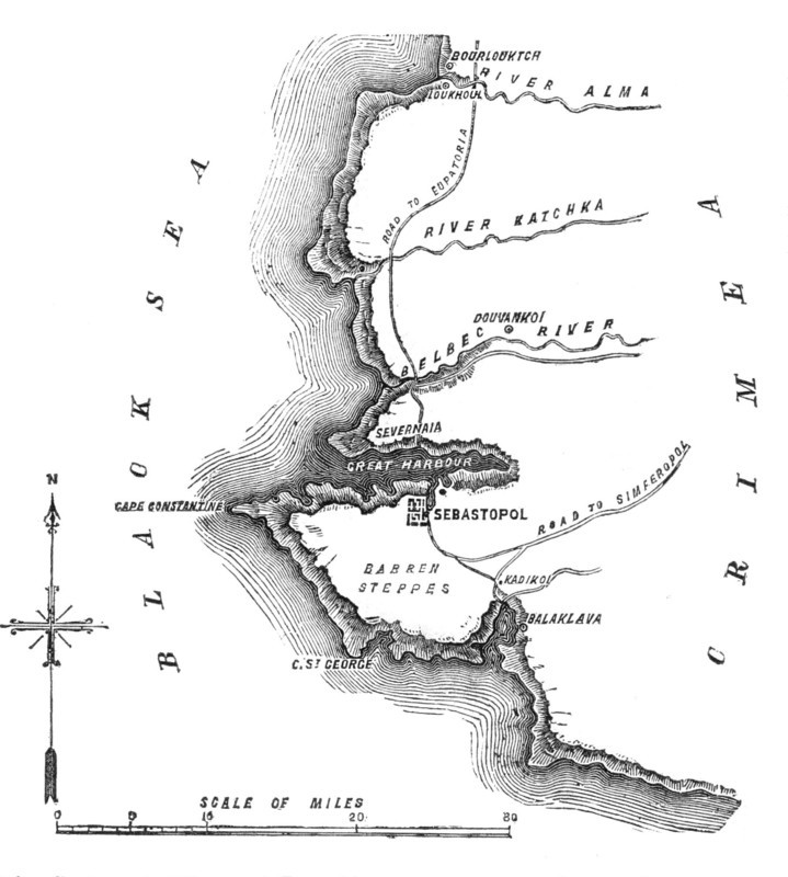 Siege of Sebastopol - map, 1854. Creator: Unknown.