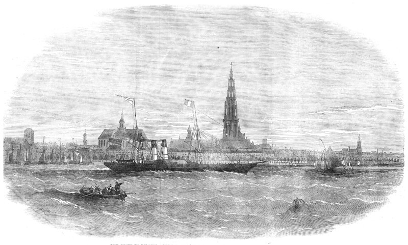 New Route to Belgium - "The Aquila" Steam-ship leaving Antwerp, 1854. Creator: Unknown.