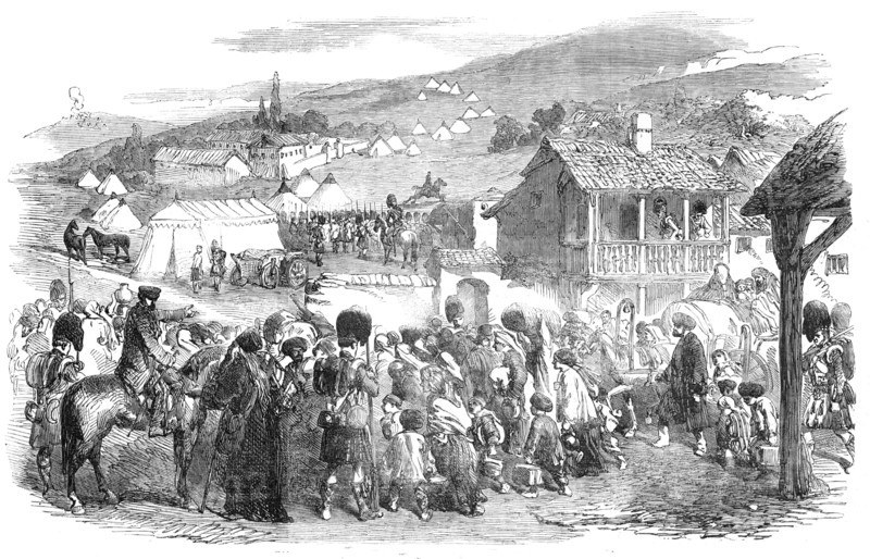 The Inhabitants leaving Balaclava, by Order of Lord Raglan, 1854. Creator: Unknown.