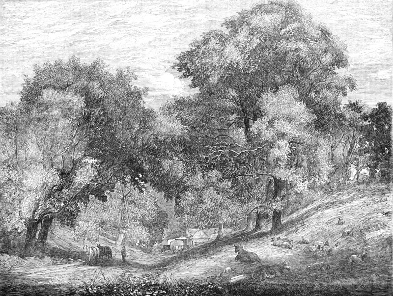 An Old English Homestead - painted by R. Redgrave, R.A., 1854. Creator: Unknown.