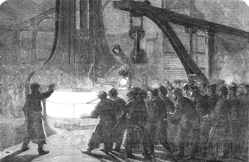 Iron Ship Fitting at the Royal Dockyard, Woolwich, 1854. Creator: Unknown.